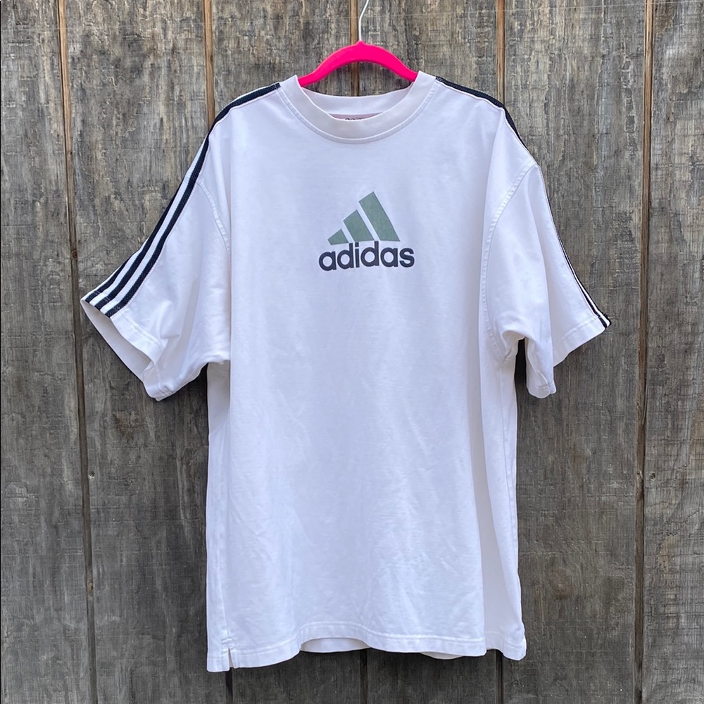 Adidas Vintage White Short Sleeve Jersey like Shirt Size XXL